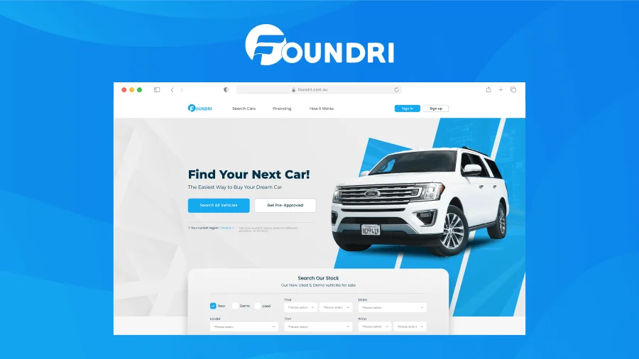 Foundri project screenshot