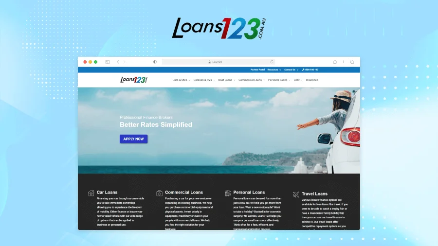 Loans123 project screenshot